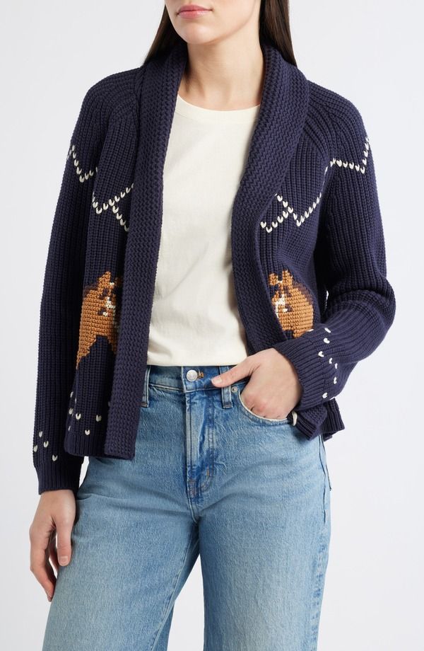 ザ・グレート レディース アウター パーカー・スウェット コットン カーディガン THE GREAT The Horse Lodge Cotton Blend Cardiganavy ネイビー