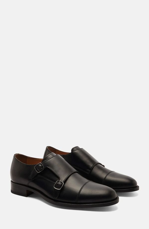 スカロッソ メンズ シューズ モンク SCAROSSO Firenze Monks Black Calf ブラック