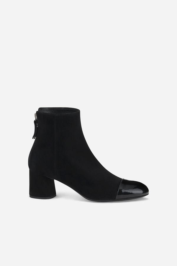 エージーエル レディース シューズ ブーツ・レインブーツ キャップ ヒール AGL Veta Cap Toe Velour Bootie witheel Black ブラック