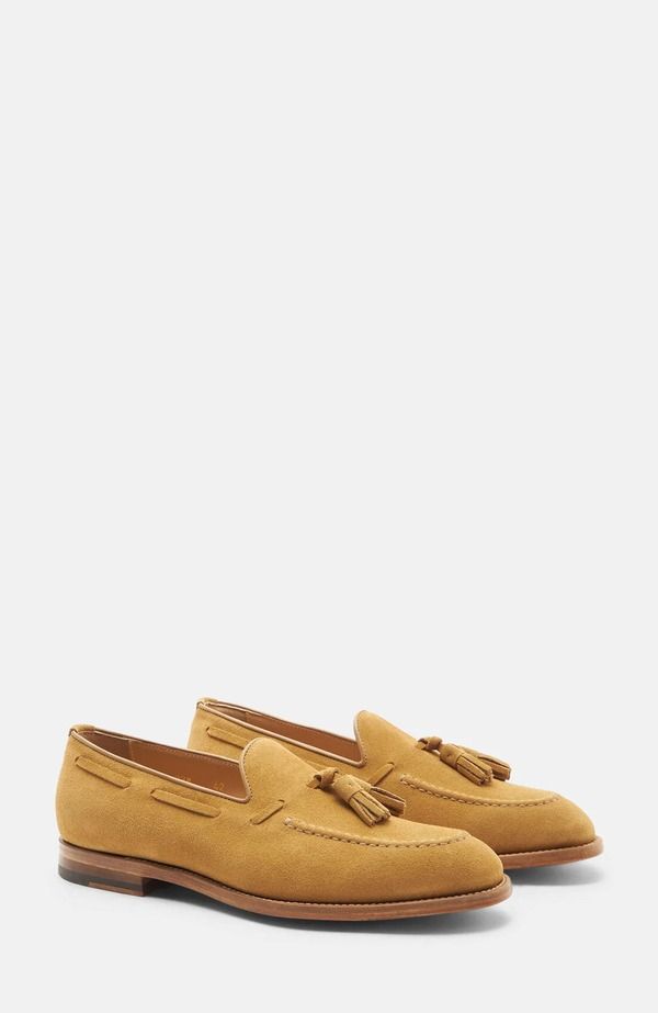 スカロッソ メンズ シューズ ローファー SCAROSSO William Loafers Beige Suede ベージュ