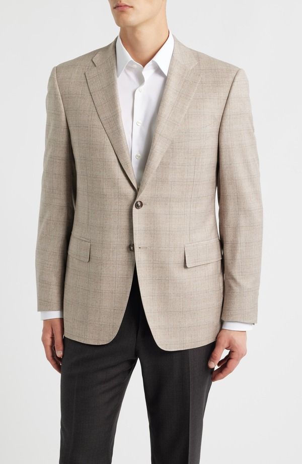 カナーリ メンズ アウター ジャケット・ブルゾン レギュラーフィット ウール コート Canali Siena Regular Fit Windowpane Plaid Super 150s Wool Sport Coat Beige ベージュ