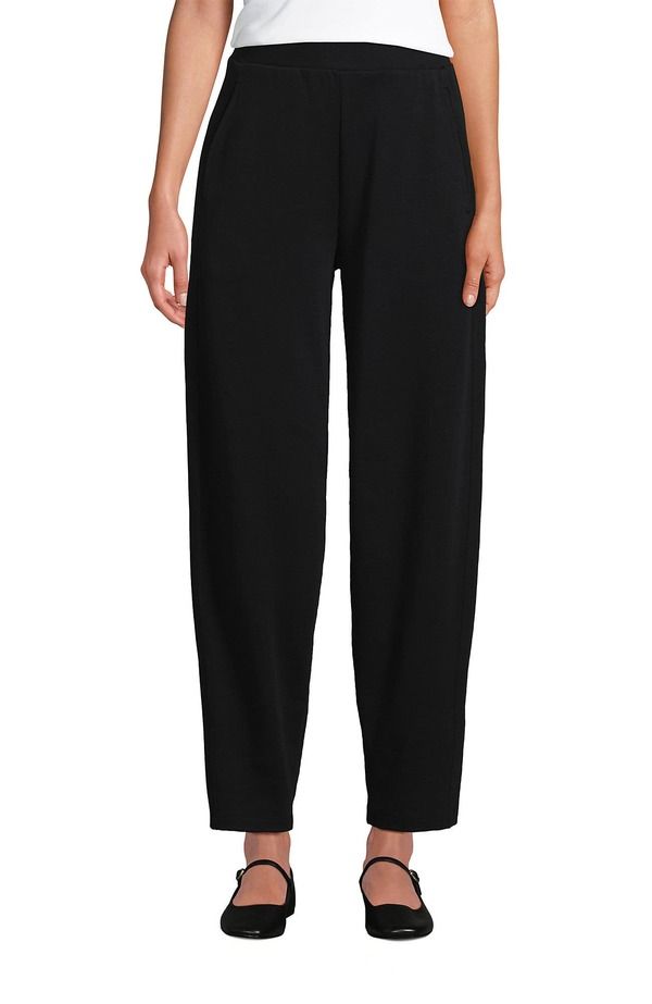 ランズエンド レディース ボトムス レギンス パンツ アンクル ニット Lands End Sport Knit High Rise Barrel Ankle Pants Black ブラック