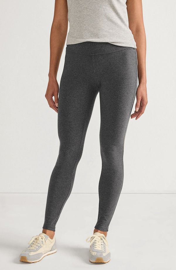 ランズエンド レディース ボトムス レギンス ニット Lands End Starfish Mid Rise Knit Leggings Charcoal Heather チャコール