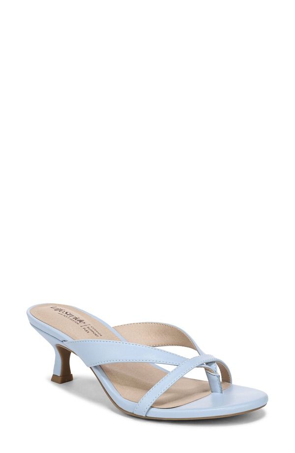 ライフストライド レディース シューズ ヒール LifeStride Navine Kitten Heel Flip Flop Ice Blue ブルー