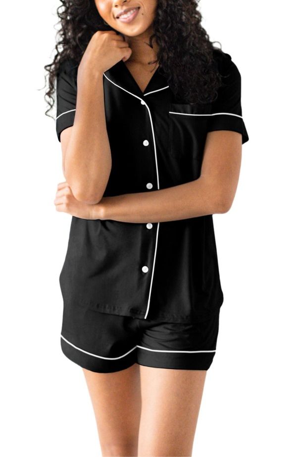 キンドリッド ブレイブリー レディース アンダーウェア ナイトウェア Kindred Bravely Clea Short Sleeve Pajama Set Black ブラック