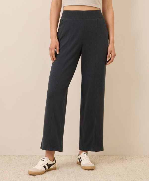 パクト レディース ボトムス レギンス ワイドレッグ コットン Pact Organicotton Airplane Pintuck Wide Leg Pant Charcoal Heather チャコール