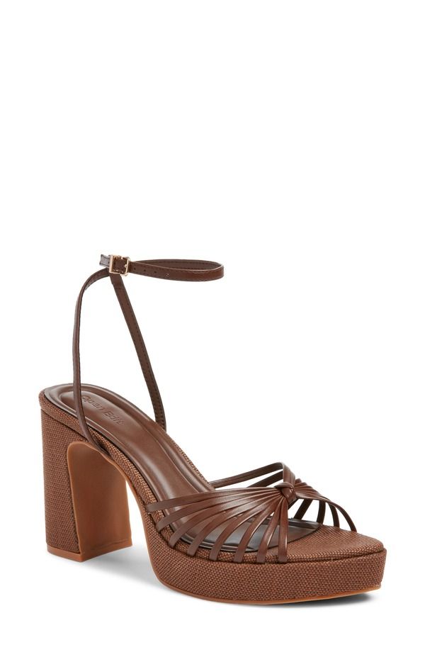 オープンエディット レディース シューズ サンダル プラットフォーム アンクル Open Edit Emily Ankle Straplatform Sandal Brown Chocolate ブラウン