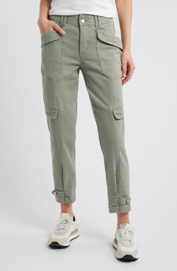 ウィットウィズダム レディース ボトムス カジュアルパンツ カーゴパンツ ハイウエスト アンクル Wit Wisdom AbSolution High Waist Ankle Tapered Twill Cargo Pants Deep Seagrass