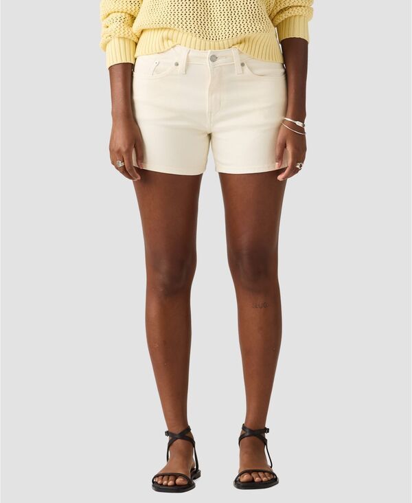 【送料無料】 リーバイス レディース ハーフパンツ・ショーツ ボトムス Womens MidRise ALine Denim Shorts Ecru Outside