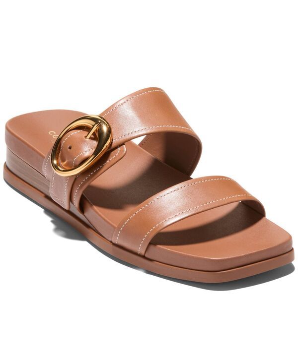 【送料無料】 コールハーン レディース スリッポン・ローファー シューズ Womens Oaklynn Double Band SlipOn Footbed Sandals British Tan Leather