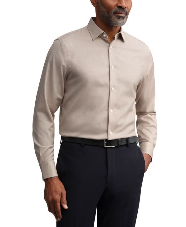 【送料無料】 カルバンクライン メンズ シャツ トップス Mens LongSleeve Dress Shirt Taupe