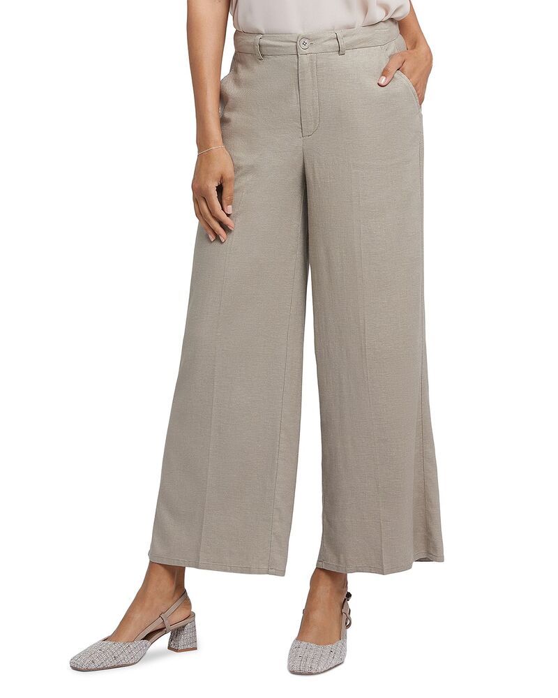 エヌワイディージェイ レディース ボトムス カジュアルパンツ ワイドレッグ リネン NYDJ Linen Blend Morgan Wide Leg Trousersaddlewood 15,315円