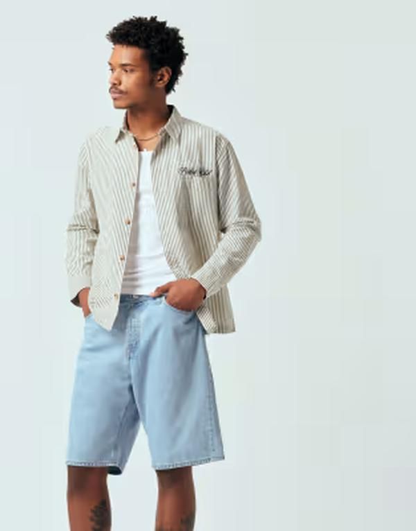 ジャック アンド ジョーンズ メンズ ボトムス ハーフパンツ・ショーツ ショートパンツ デニム Jack Jones Jack Jone Alex baggy denim shorts in light BLUE 738 ブルー 10,570円