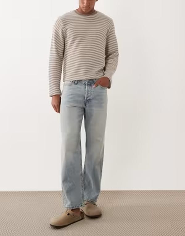 ジャック アンド ジョーンズ メンズ ボトムス デニムパンツ ジーンズ Jack Jones Eddie loose fit jeans in light wash Blue Denim デニム