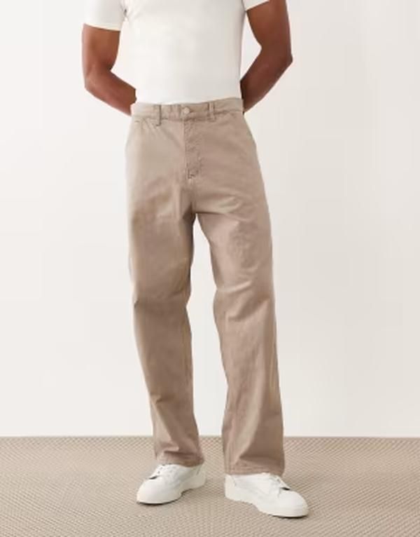 ジャック アンド ジョーンズ メンズ ボトムス カジュアルパンツ Jack Jones Alex carpenter pants in washed cream String クリーム