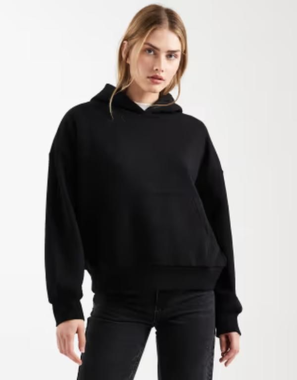 エイソス レディース アウター パーカー・スウェット ASOS DESIGN oversized brushback hoodie Black ブラック 10,786円