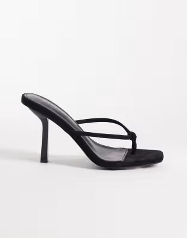 シミ レディース シューズ サンダル スエード ヒール SIMMI Shoesimmi London Asra heeled mule sandalsuedette Black faux suede ブラック