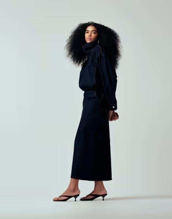 エイソス レディース ボトムスカート デニム ASOS DESIGN tailored pencil skirt in denim part of a set Indigo インディゴ