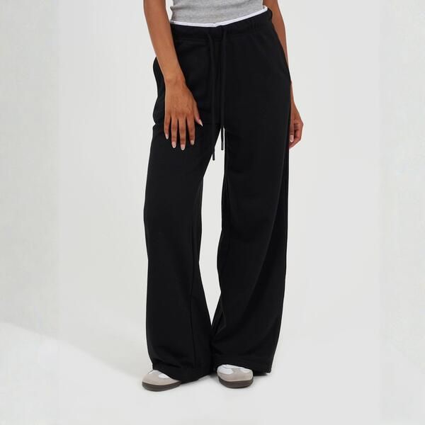 ブレーブソウル レディース ボトムス カジュアルパンツ ワイドレッグ コントラスト Brave Soul BS Womens Wide Leg Jogger with Contrast Double Waistbandetail BlackWhite ホワイト