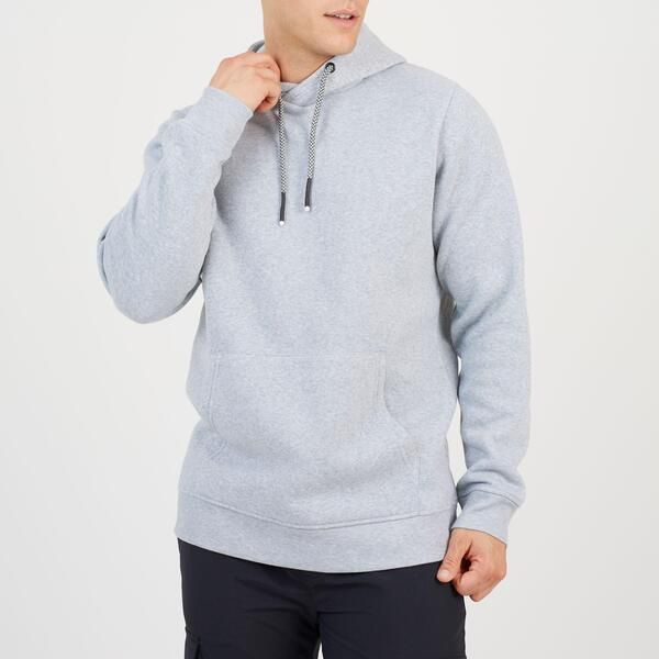 ブレーブソウル メンズ アウター パーカー・スウェット Brave Soul Mens Overhead Hoodie with Cross Over Neck Light Grey Marl グレー