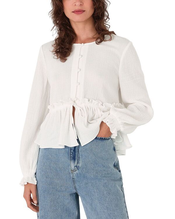 ホイッスルズ レディース トップス シャツ ブラウス Whistles Peplum Hem Blouse White ホワイト