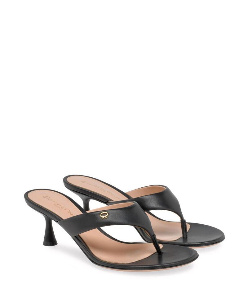 ジャンヴィト ロッシ レディース アンダーウェア パンツ サンダル Gianvito Rossi Womens Ascenthong 55 Sandal Black Nappa Leather ブラック