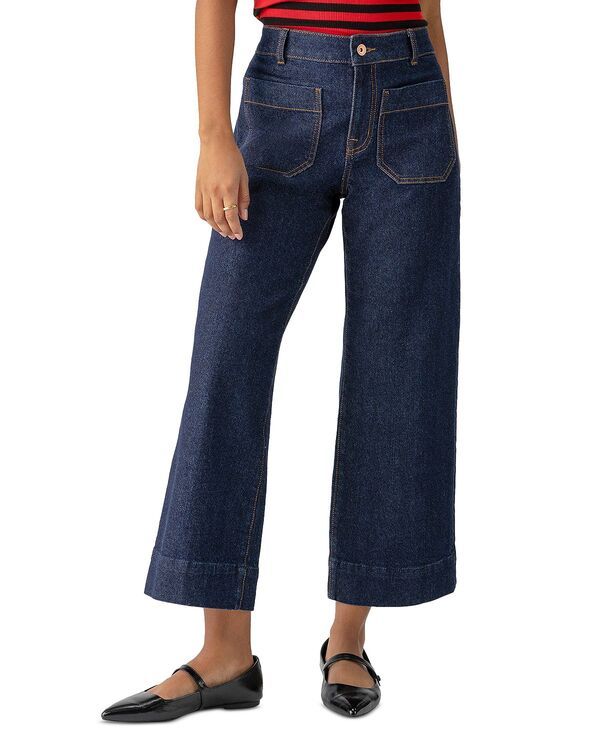 サンクチュアリー レディース ボトムス デニムパンツ ワイドレッグ クロップド ジーンズ Sanctuary The Marine High Rise Cropped Wide Leg Jeans in Magnetic