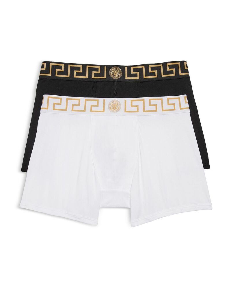 ヴェルサーチ メンズ アンダーウェア ボクサーパンツ Versace Mens Trunks Pack of 2 BlackWhite ホワイト