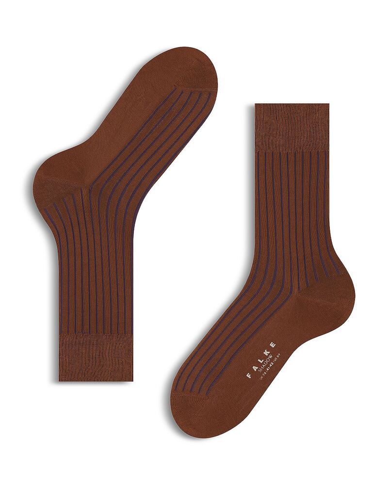 ファルケ メンズ アンダーウェア 靴下 ナイロン コットン Falke Shadow Mercerized Cotton Nylon Dressocks Brown 2 ブラウン