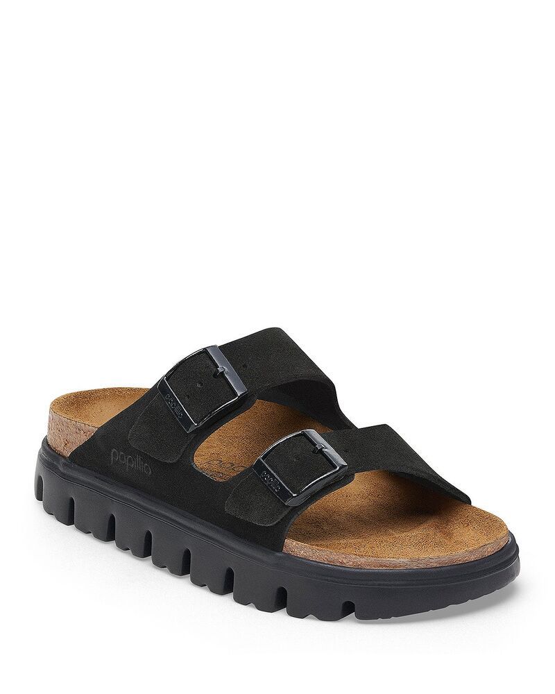 ビルケンシュトック レディース シューズ サンダル Birkenstock Womens Arizona Chunky Buckled Slide Sandals Black ブラック
