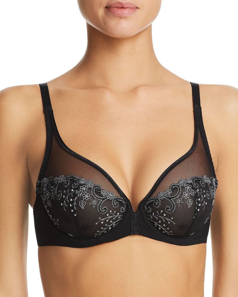 シモーヌペレール レディース アンダーウェア ブラジャー シアー Simone Perele Simone P r le D lice Sheer Plunge Underwire Bra Moonlight