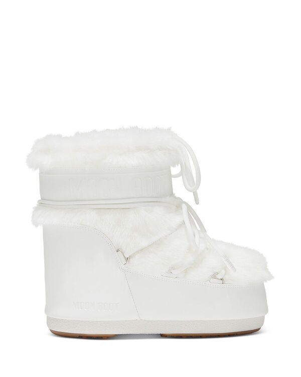 ムーンブーツ レディース シューズ ブーツ・レインブーツ Moon Boot Unisex MB Icon Low Faux Fur Boots Optical White ホワイト