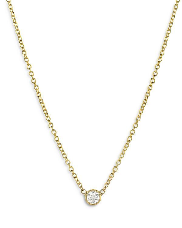 ゾエレフ レディース アクセサリー ネックレス・チョーカー・ペンダントトップ レース Zoe Lev 14k Gold Birthstone Bezel Necklace 1618 Diamond ゴールド