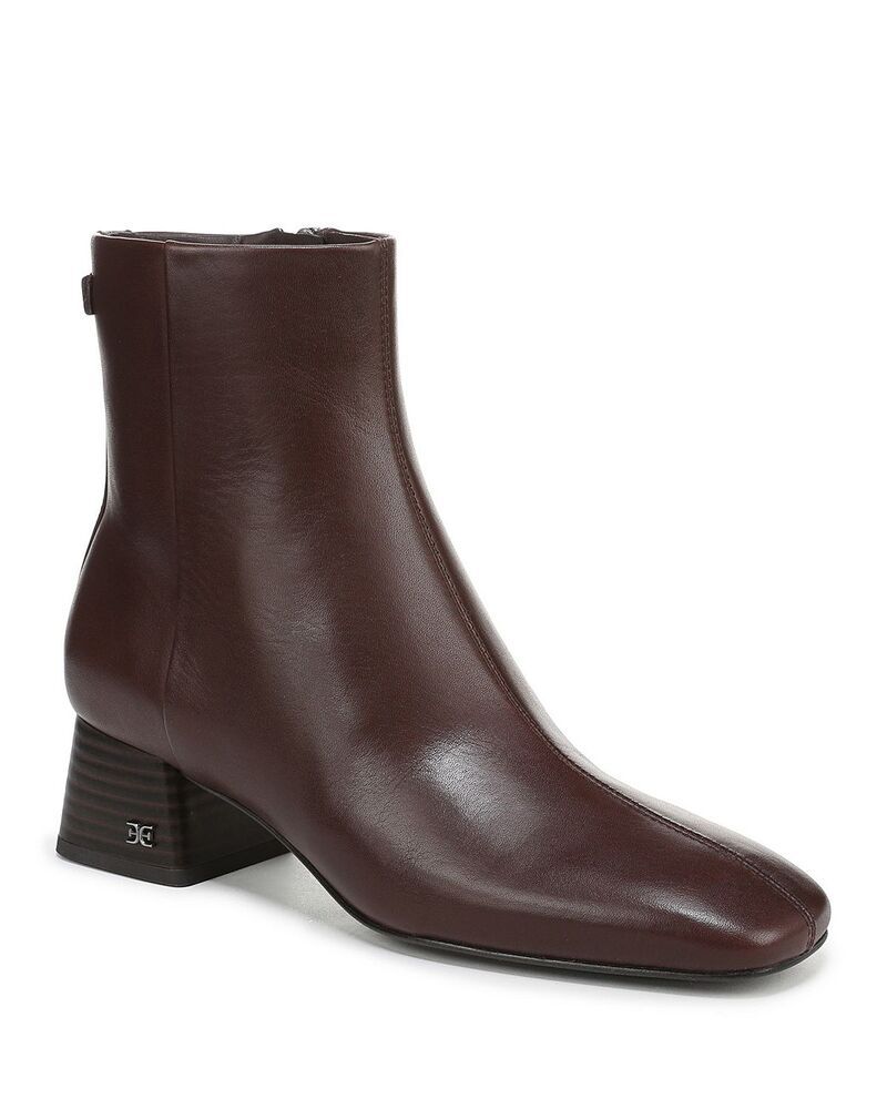 サムエデルマン レディース シューズ ブーツ・レインブーツ アンクル ヒール Sam Edelman Womens Paige Square Toe Block Heel Ankle Booties Dark Brown ブラウン