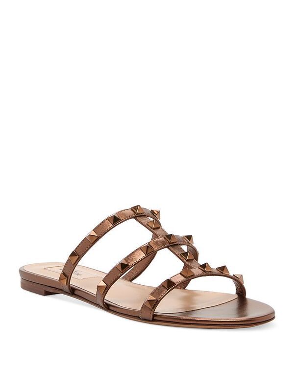 ヴァレンティノ レディース シューズ サンダル Valentino Garavani Womens Rockstud Slide Sandals Bronze