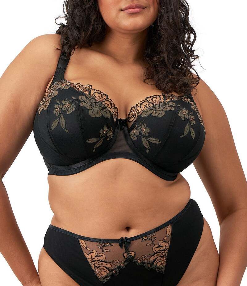 エロミ レディース アンダーウェア ブラジャー Elomi Teagan Cut Sewn Padded Half Cup Bra Black Almond ブラック
