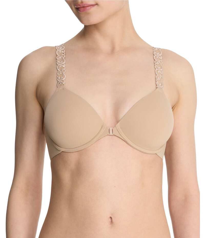 ナトリ レディース アンダーウェア ブラジャー Tシャツ Natori Pure Luxe Convertible FrontClosure TShirt Bra Cafe