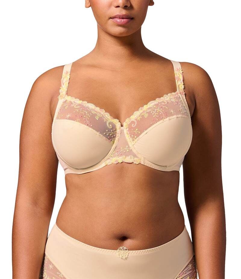 シモーヌペレール レディース アンダーウェア ブラジャー フラワー柄 刺繍 フラワー Simone Perele Delice Floral Embroidered Full Busted Contour Underwire Square Back Bra P