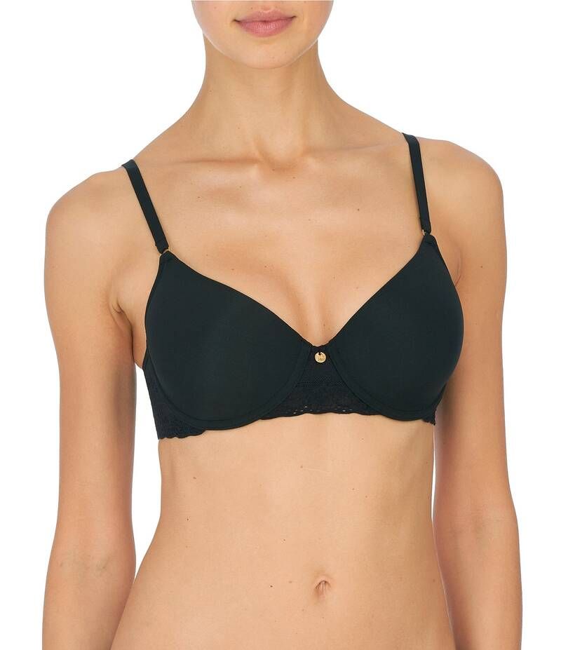 ナトリ レディース アンダーウェア ブラジャー レーストリム Tシャツ レース Natori Bliss Perfection Contour Underwire Lace Trim TShirt Bra Black ブラック
