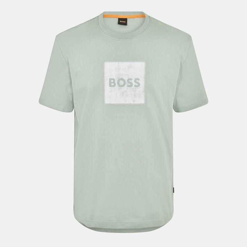 ボス メンズ トップス Tシャツ ロゴ Boss Mens HBO Stitch Logo TShirt Green 351 グリーン