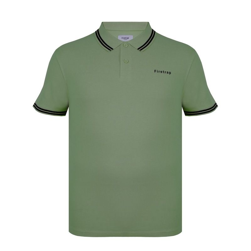 ファイヤートラップ メンズ トップス ポロシャツ Firetrap Lazer Polo Shirt Mens Green グリーン