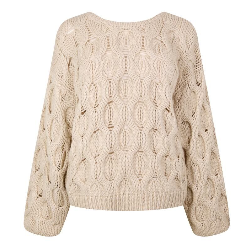 ボス レディース アウター ニット・セーター Boss C Fanova 10267298 01 Open Beige ベージュ