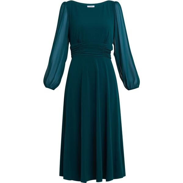 ジーナバッコーニ レディース トップス シャツ シフォン ミディワンピース ミディ ジャージー Gina Bacconi Piper Jersey And Chiffon Midi Dress Bottle Green グリーン