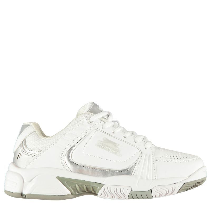 スラセンジャー レディース シューズ スニーカー Slazenger Ladies Tennis Shoes WhiteSilver ホワイト