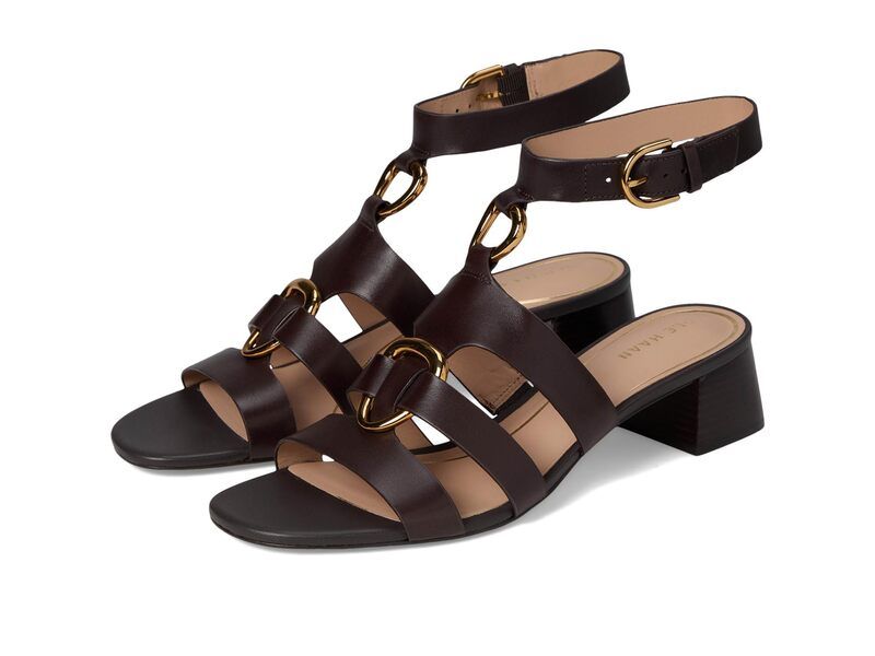コールハーン レディース シューズ ヒール サンダル アンクル Cole Haan Lyanna Link Ankle Strap Sandals Dark Chocolate Leather チョコレート