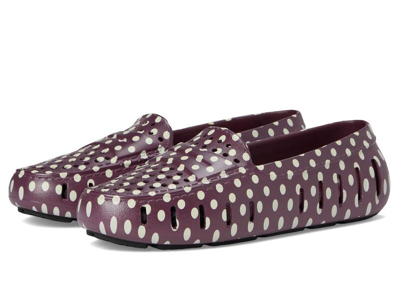 フローファ レディース シューズ スリッポン・ローファー プリント Floafers Posh Driver Print Burgundy DotsBlack ブラック