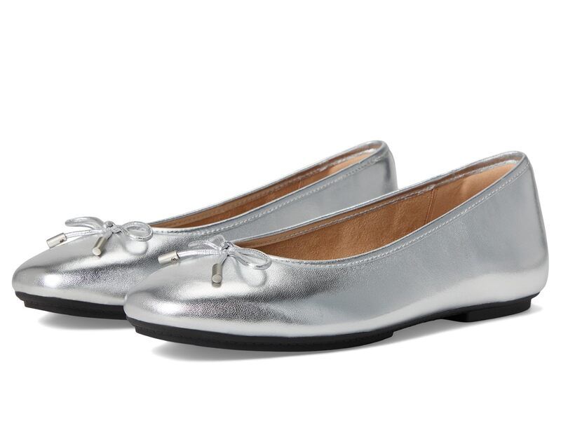 フィットフロップ レディース シューズ サンダル トール レザー FitFlop Delicato Bow Soft MetallicLeather Ballerinasilver シルバー