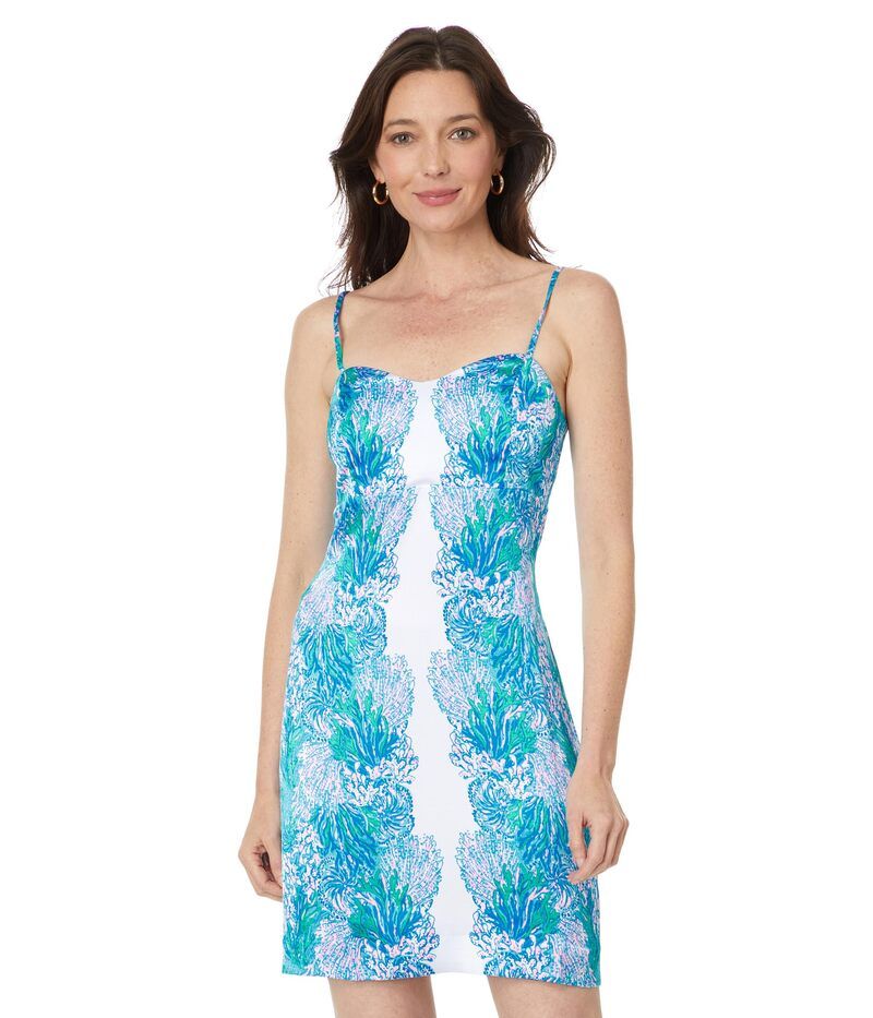 リリーピュリッツァー レディース トップス ワンピース サテン Lilly Pulitzer Gillian Satin Slip Dress Las Olas Aqua Strong Current Sea Engineered アクア