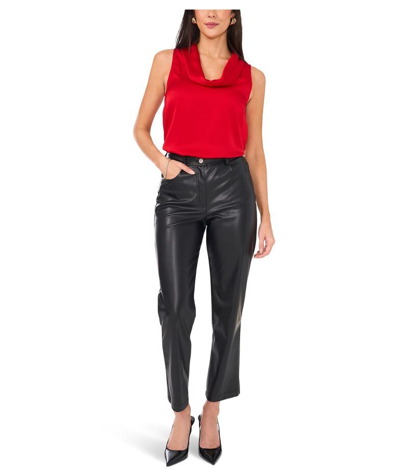 ヴィンスカムート レディース トップス シャツ ノースリーブ Vince Camuto Sleeveless Cowl Neck Top Bright Red レッド