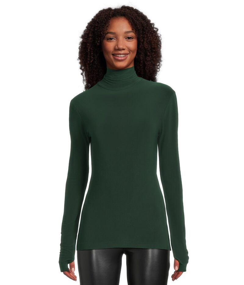 ノーマカマリ レディース アウター ニット・セーター スリムフィット Norma Kamali Slim Fit Long Sleeve Turtle Top Dark Emerald エメラルド